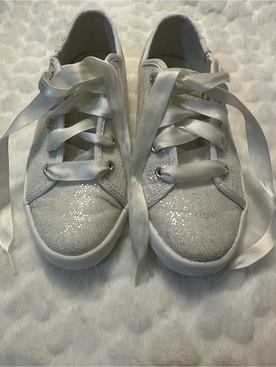 Keds Other - Keds Kids White Sparkle Sneakers with Satin Laces